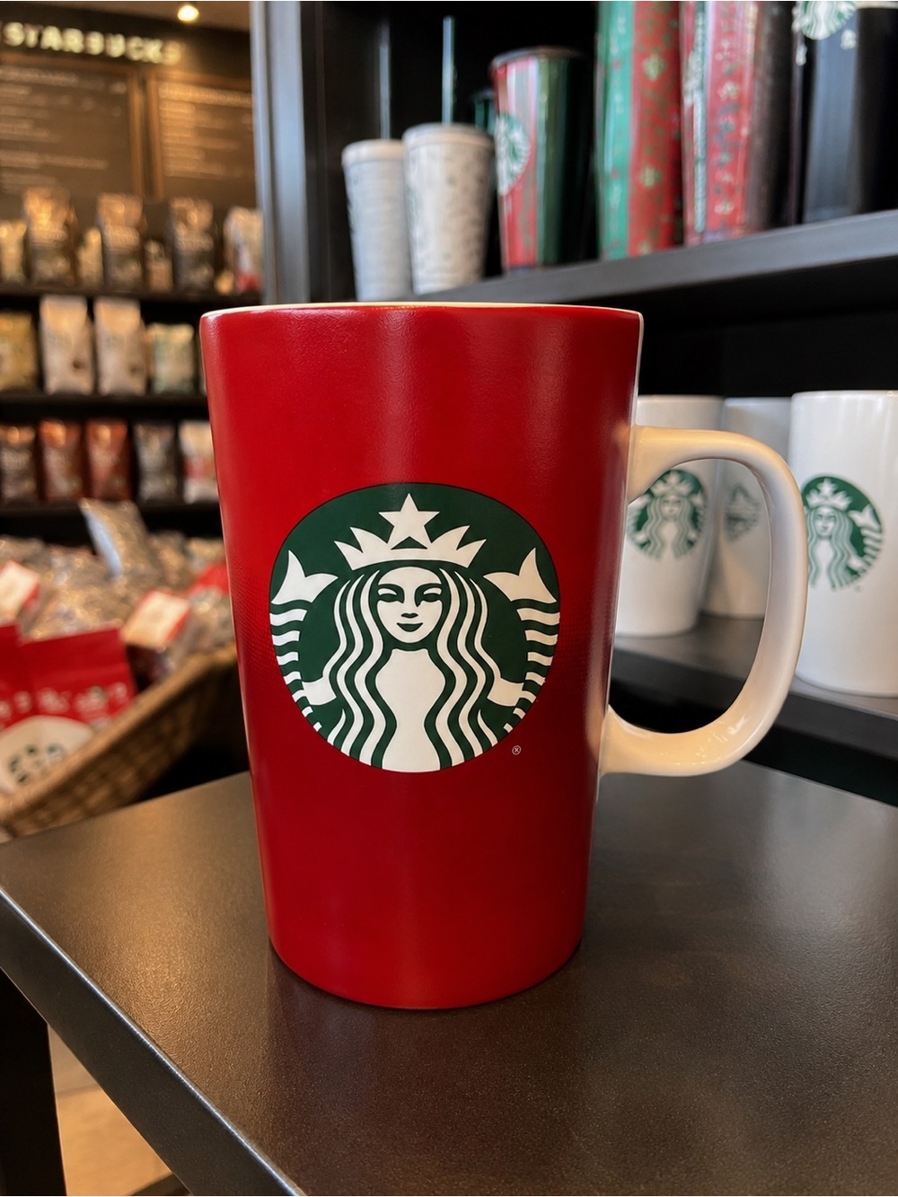 Starbucks 2015 Red Holiday Ceramic Coffee Mug 16 oz Christmas Cup